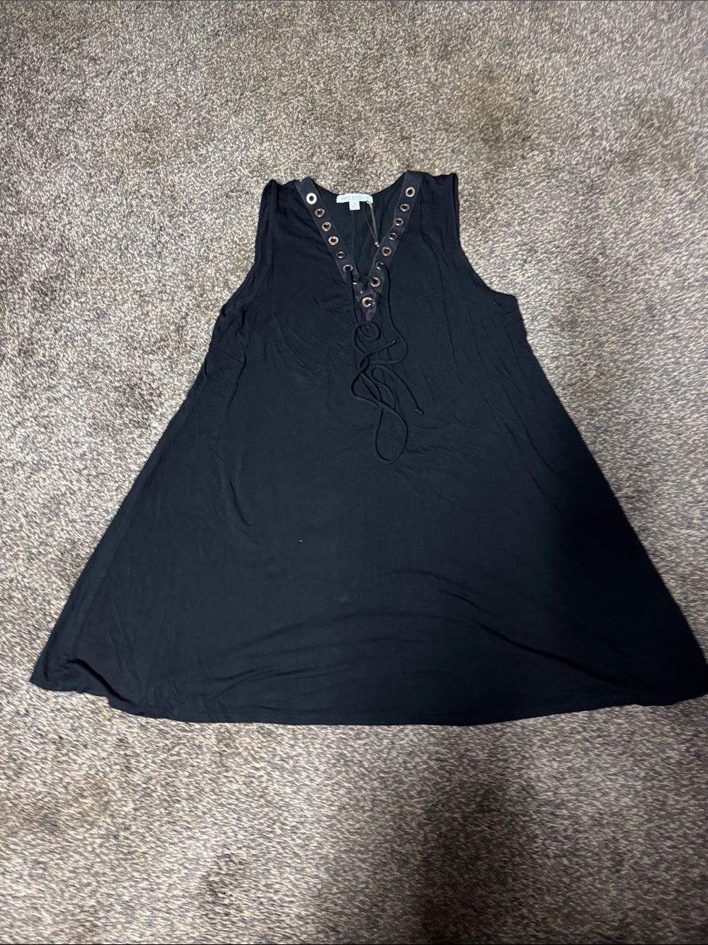 Green Envelope Black Lace-Up Tank Top XL like new